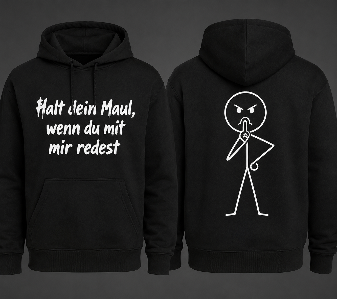Halt dein Maul Hoodie Strichmännchen