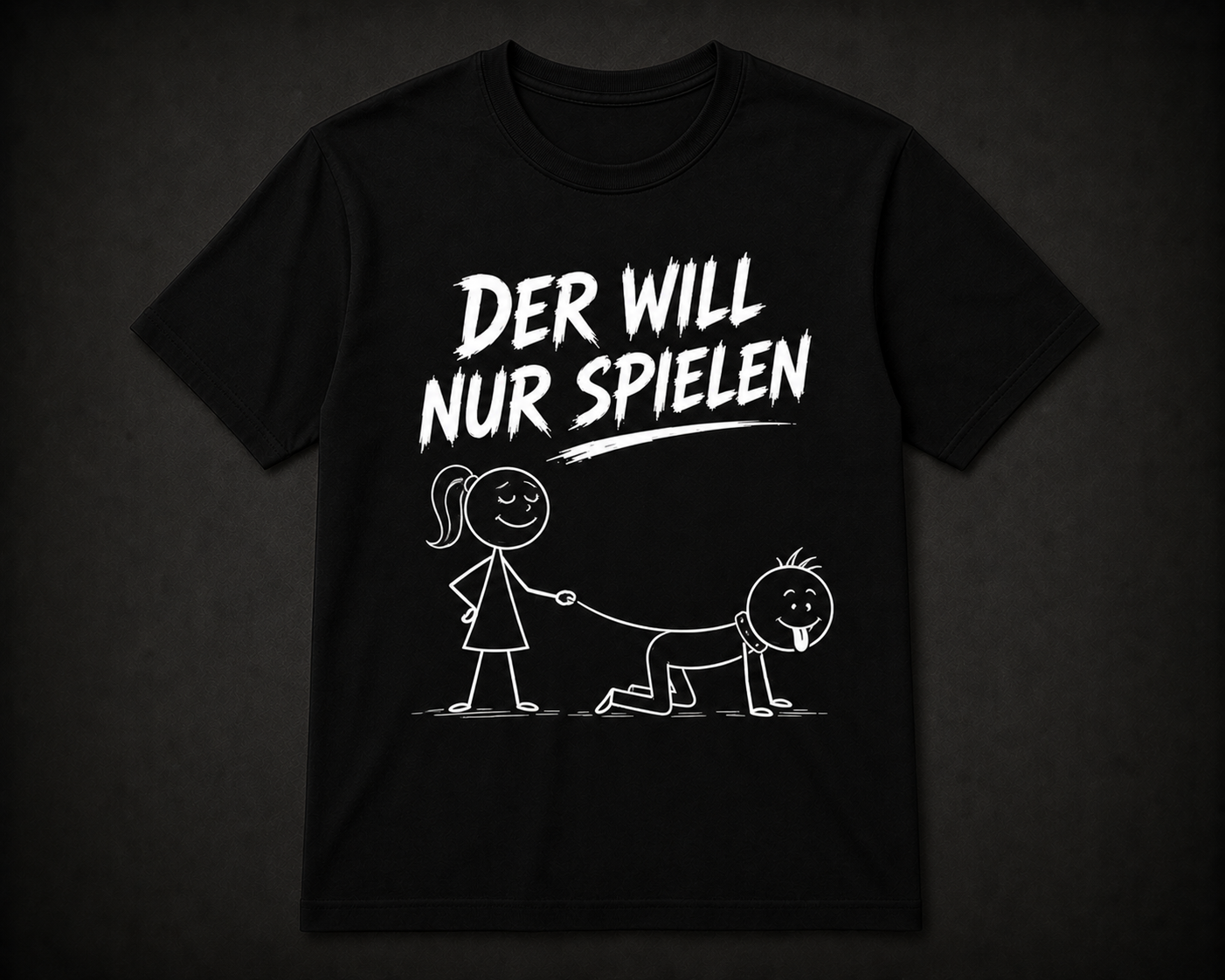Der will nur Spielen Strichmännchen T-Shirt