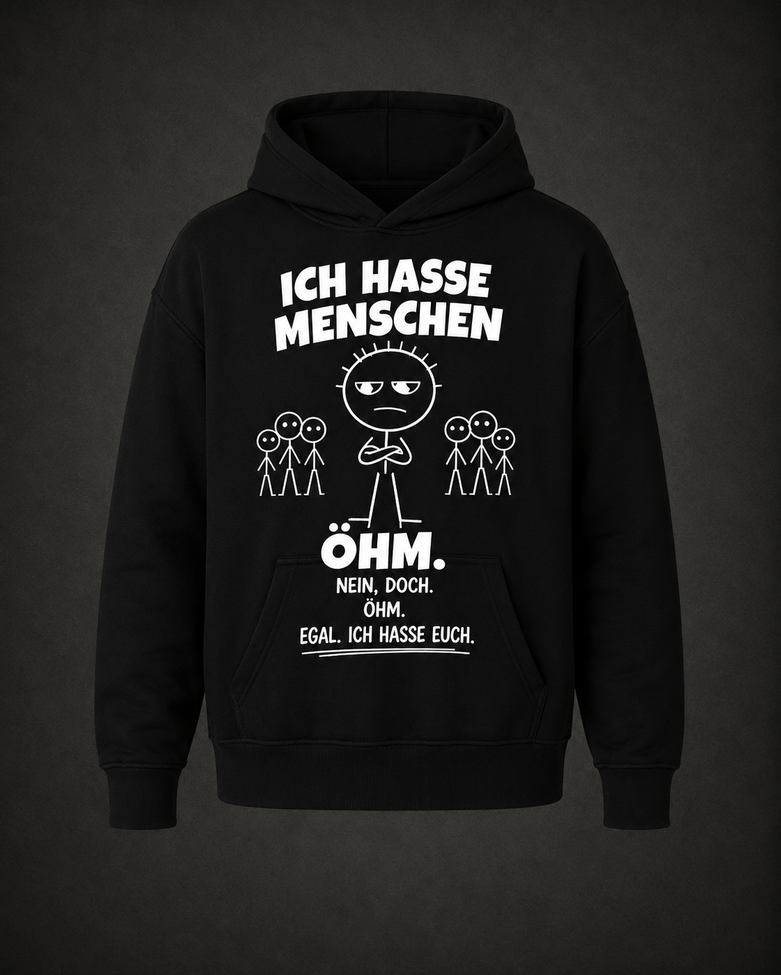 Ich Hasse Menschen Hoodie Strichmännchen