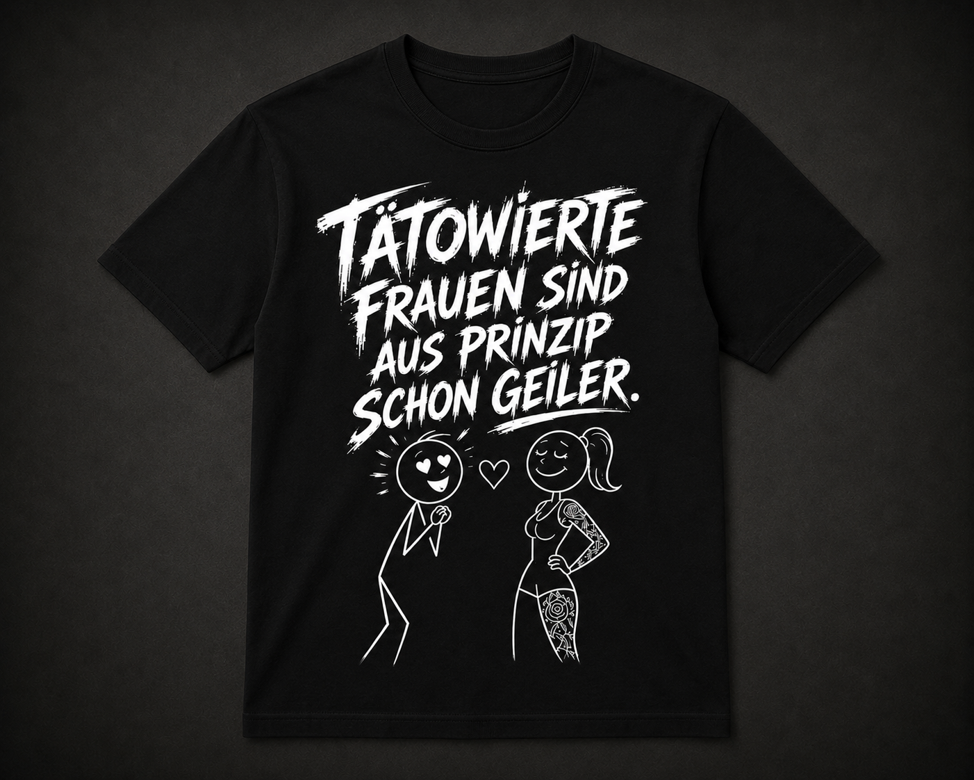 Tätowierte Frauen Strichmännchen T-Shirt
