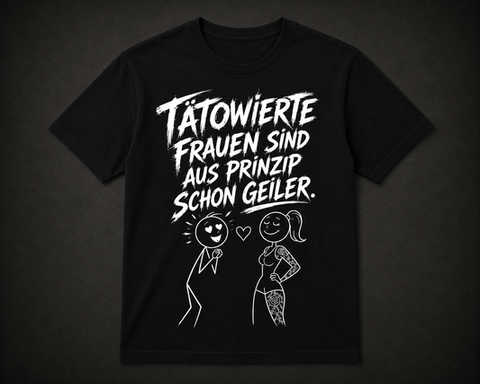Tätowierte Frauen Strichmännchen T-Shirt