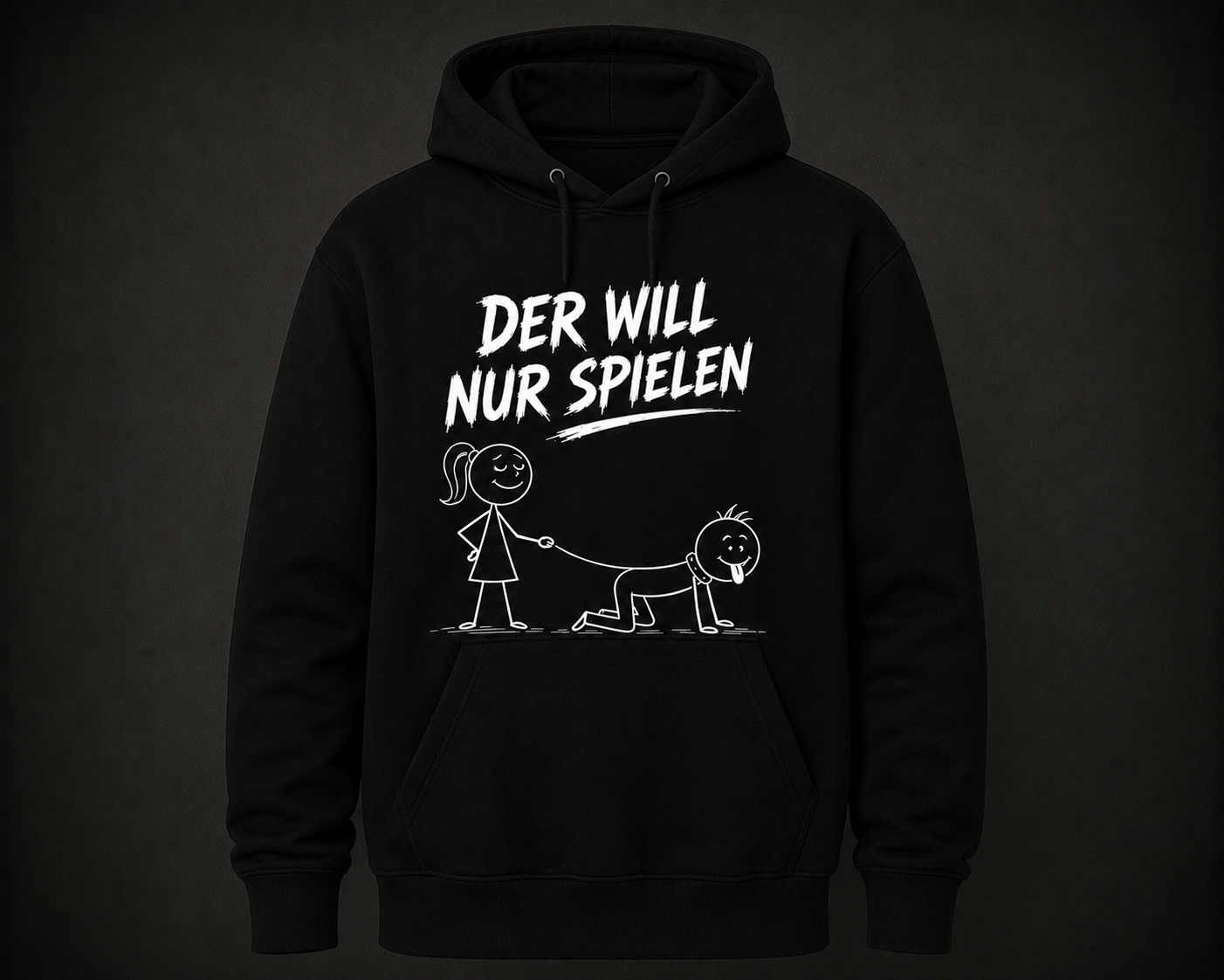 Der will nur Spielen Hoodie Strichmännchen